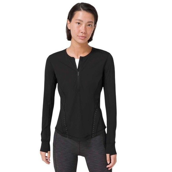 Lululemon Flash Forward Half Zip, Black, Size 6 - Picture 1 of 8